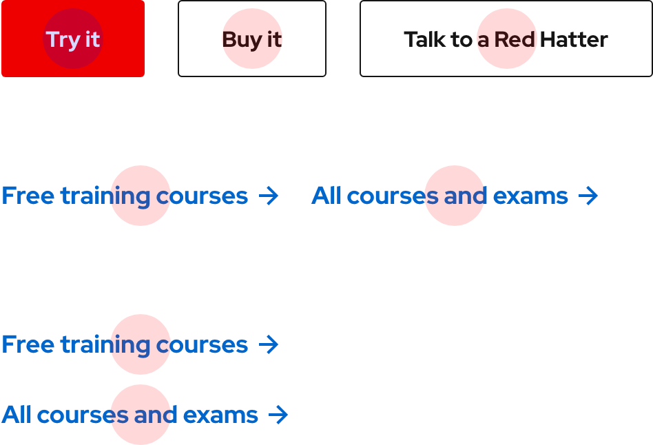 Image of groups of variants with touch targets on top of each