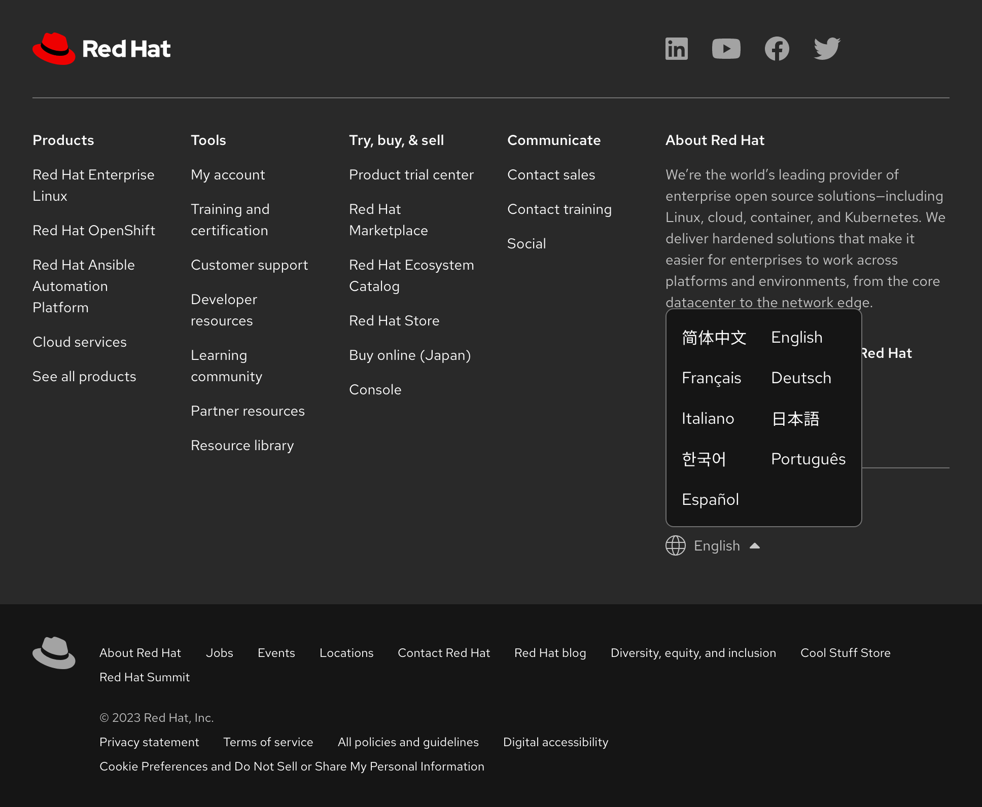 Image of a large breakpoint footer