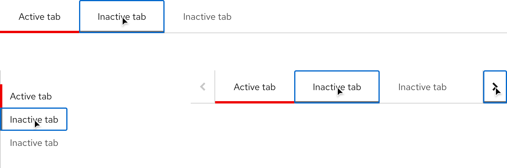 Image of light theme open tabs active states